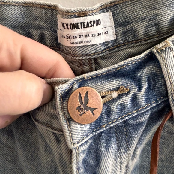 “ONE X ONE TEASPOON”WIDE LEGS JEANS/SIZE 25/MID-HIGH WAIST/SIDE STRIPE/COWGIRL - Picture 9 of 12